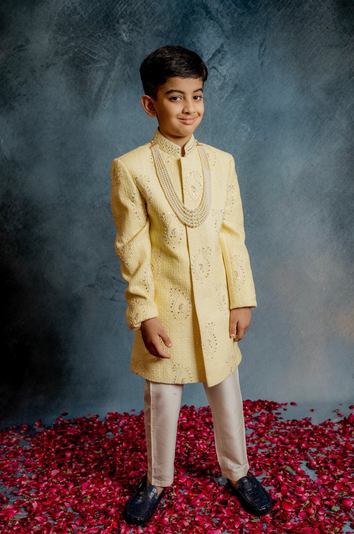 IVORY LUCKNOWI INDO WITH BUTTA EMBROIDERY
