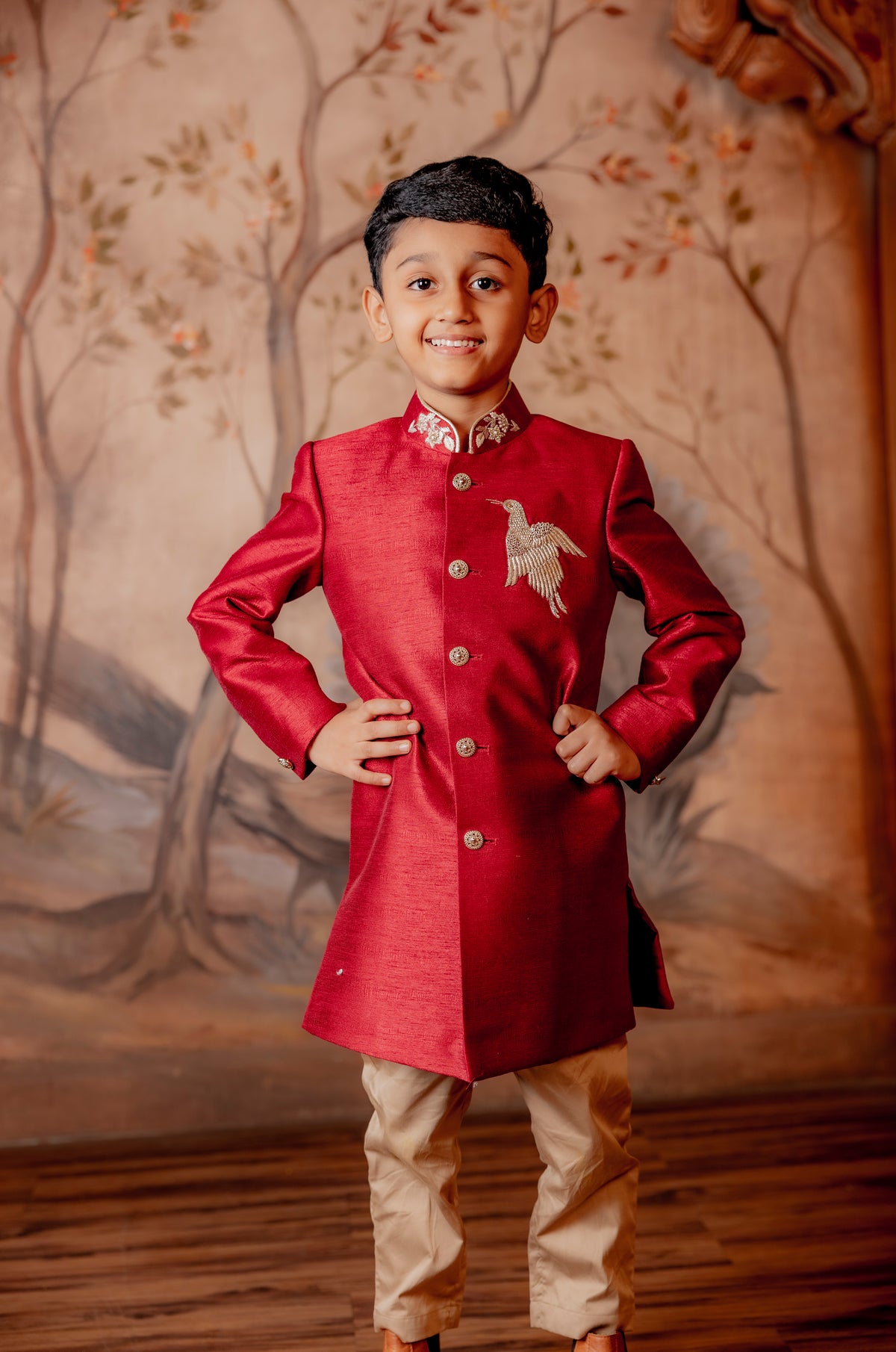 RED SILK INDO WESTERN