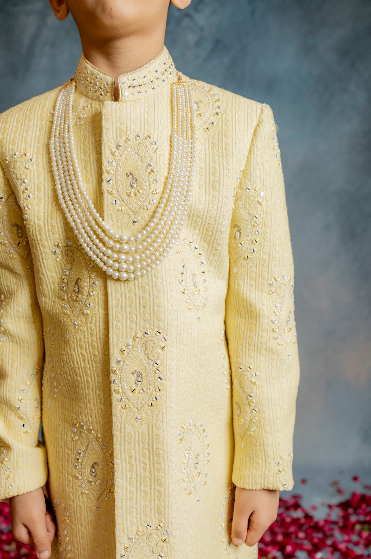 IVORY LUCKNOWI INDO WITH BUTTA EMBROIDERY