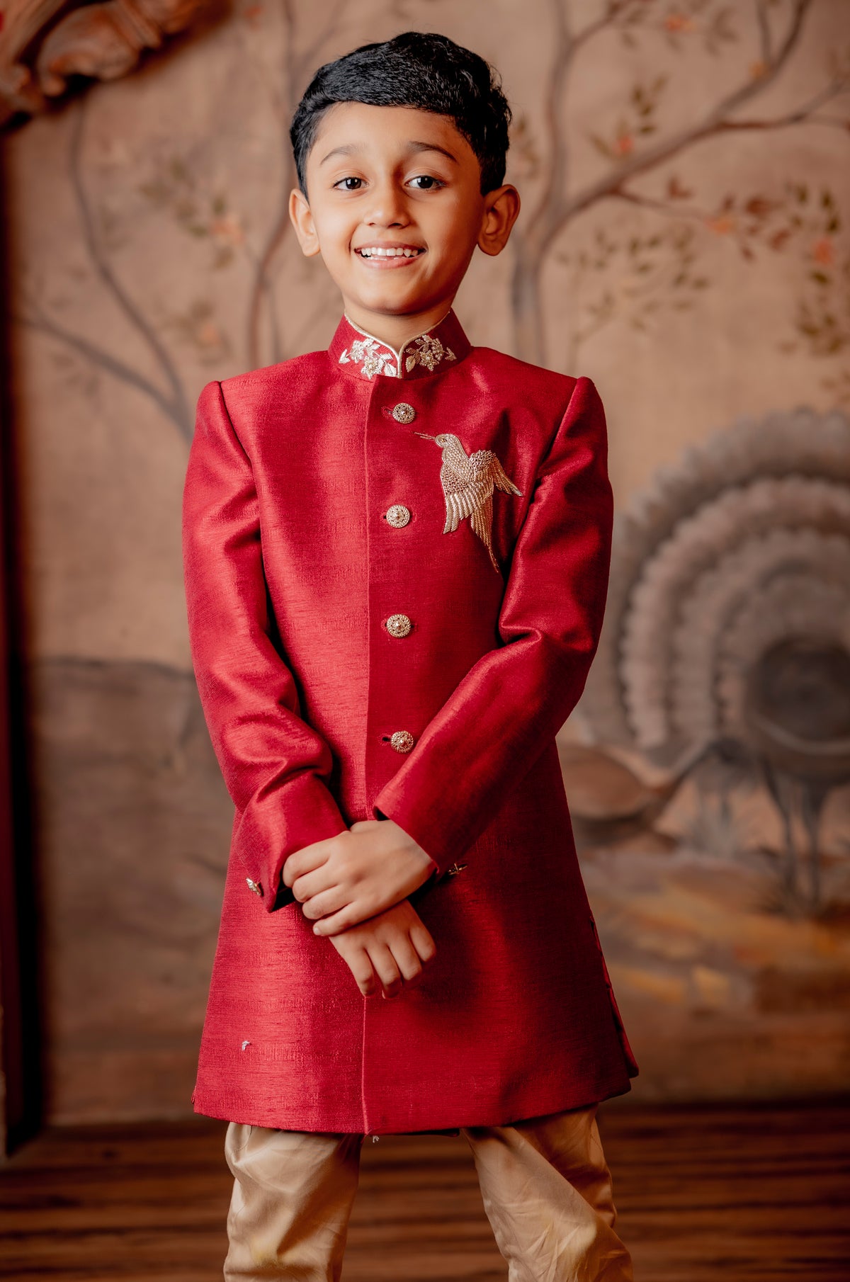 RED SILK INDO WESTERN