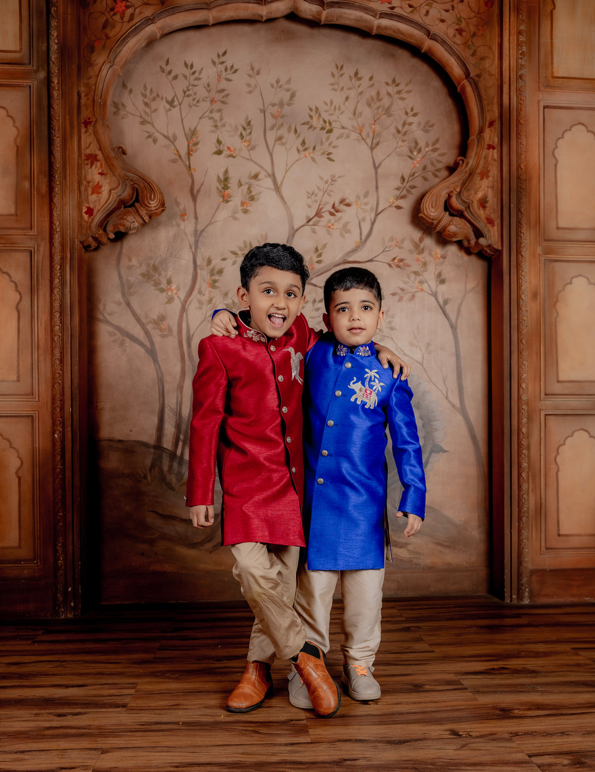 ROYALE BLUE SILK INDO WESTERN