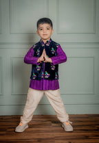 BLUE BUNDI WITH PURPLE KURTA