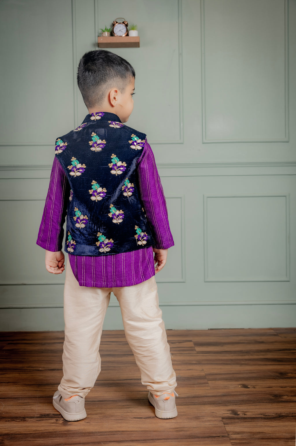 BLUE BUNDI WITH PURPLE KURTA