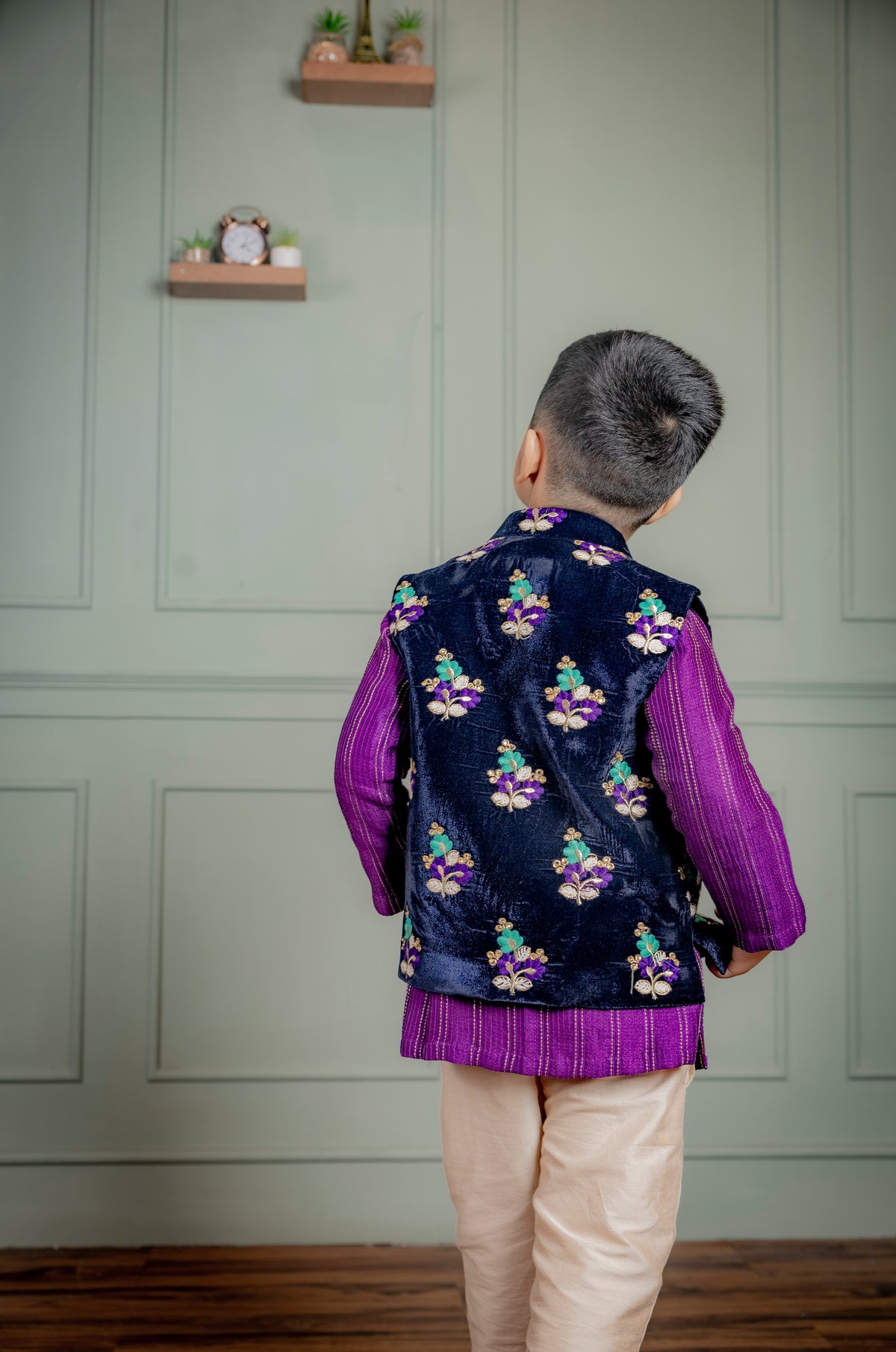 BLUE BUNDI WITH PURPLE KURTA