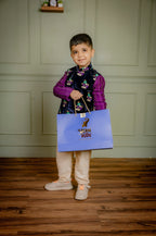 BLUE BUNDI WITH PURPLE KURTA