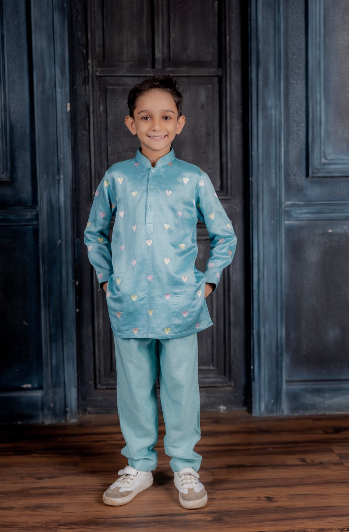 BLUE SILK KURTA