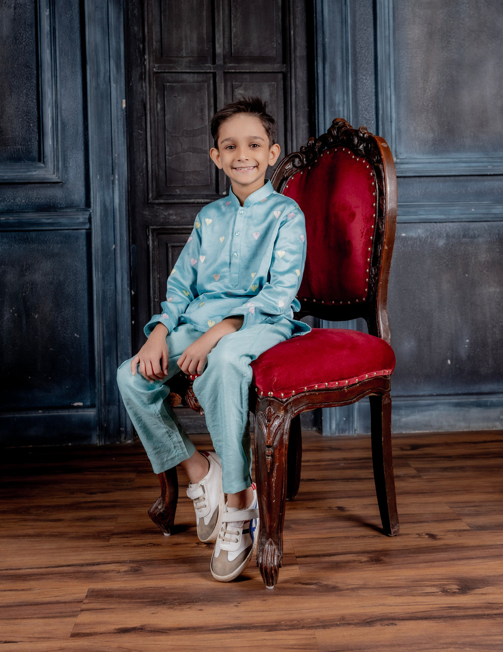 BLUE SILK KURTA