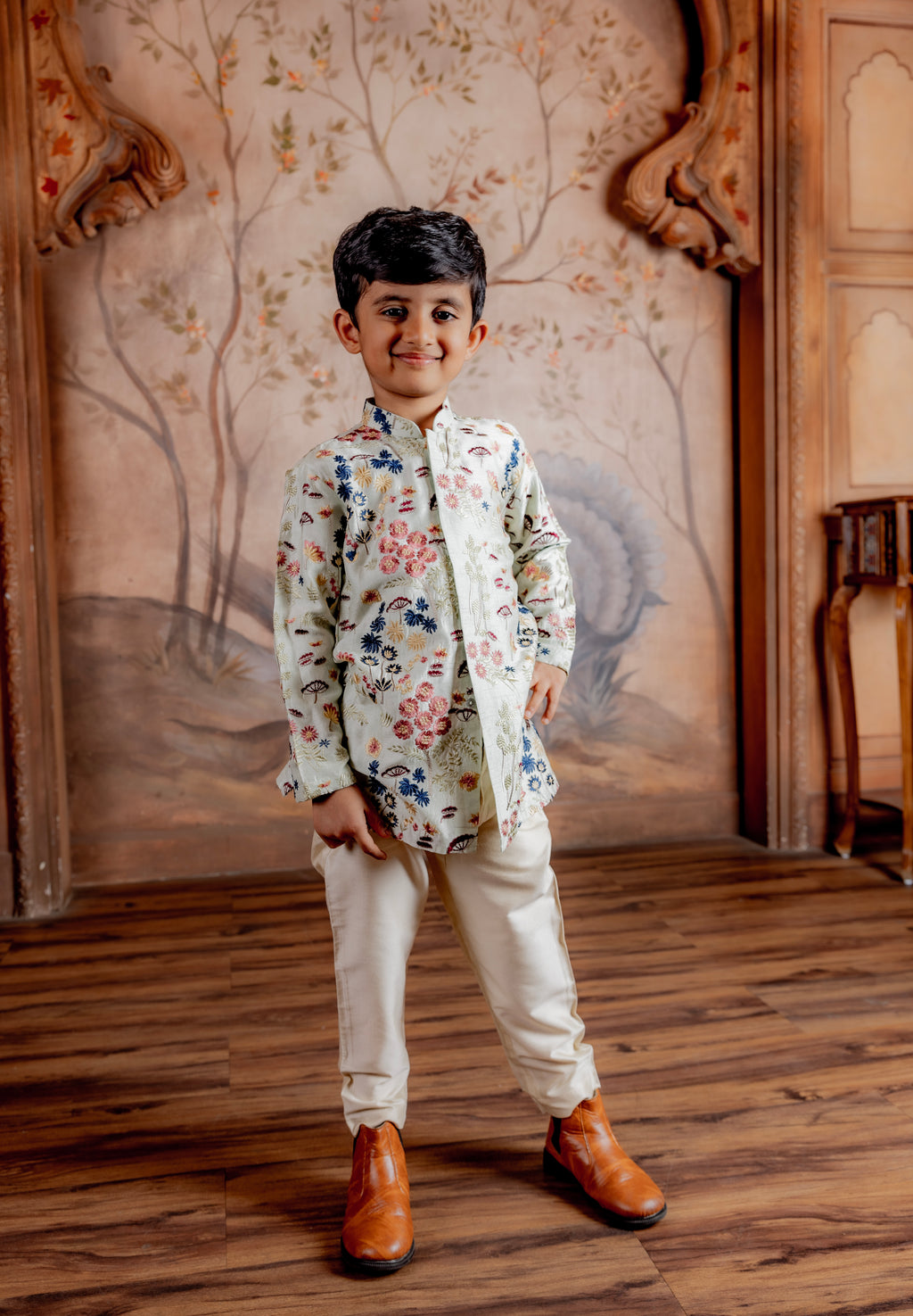PRINTED FRONT OPEN KURTA