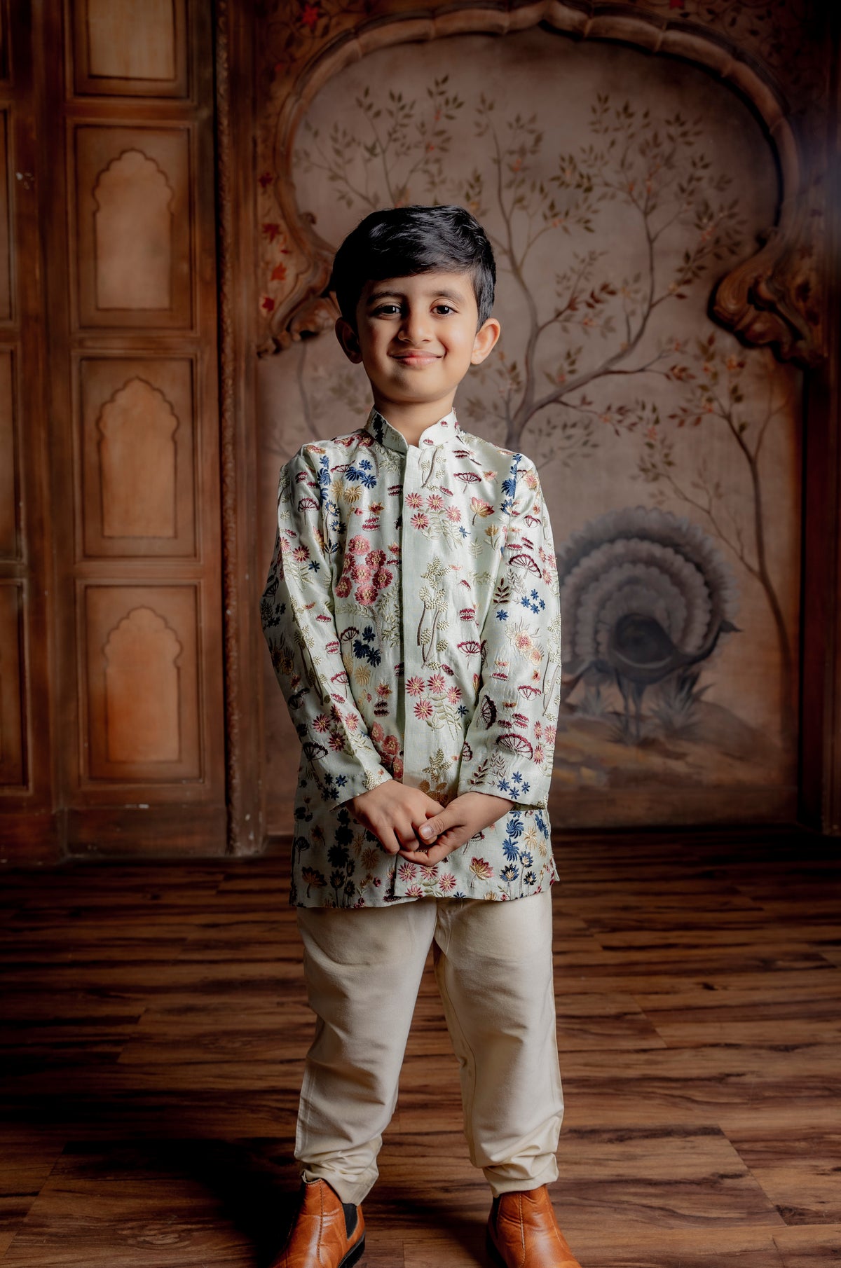 PRINTED FRONT OPEN KURTA