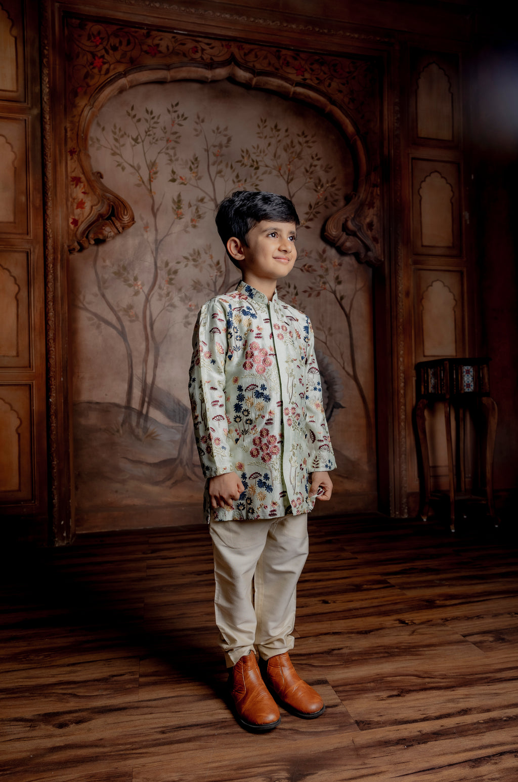 PRINTED FRONT OPEN KURTA