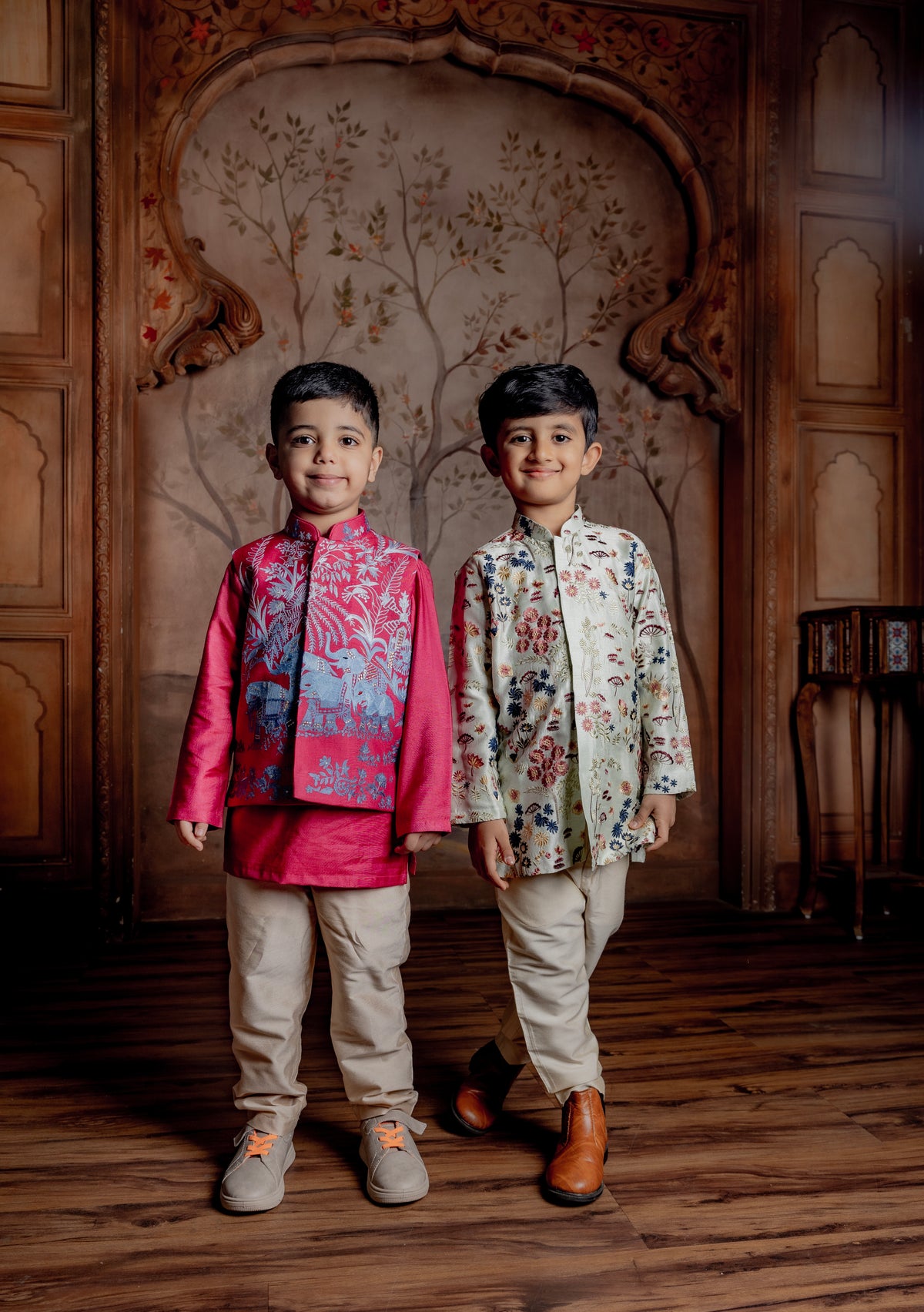 MAGENTA BUNDI KURTA SET