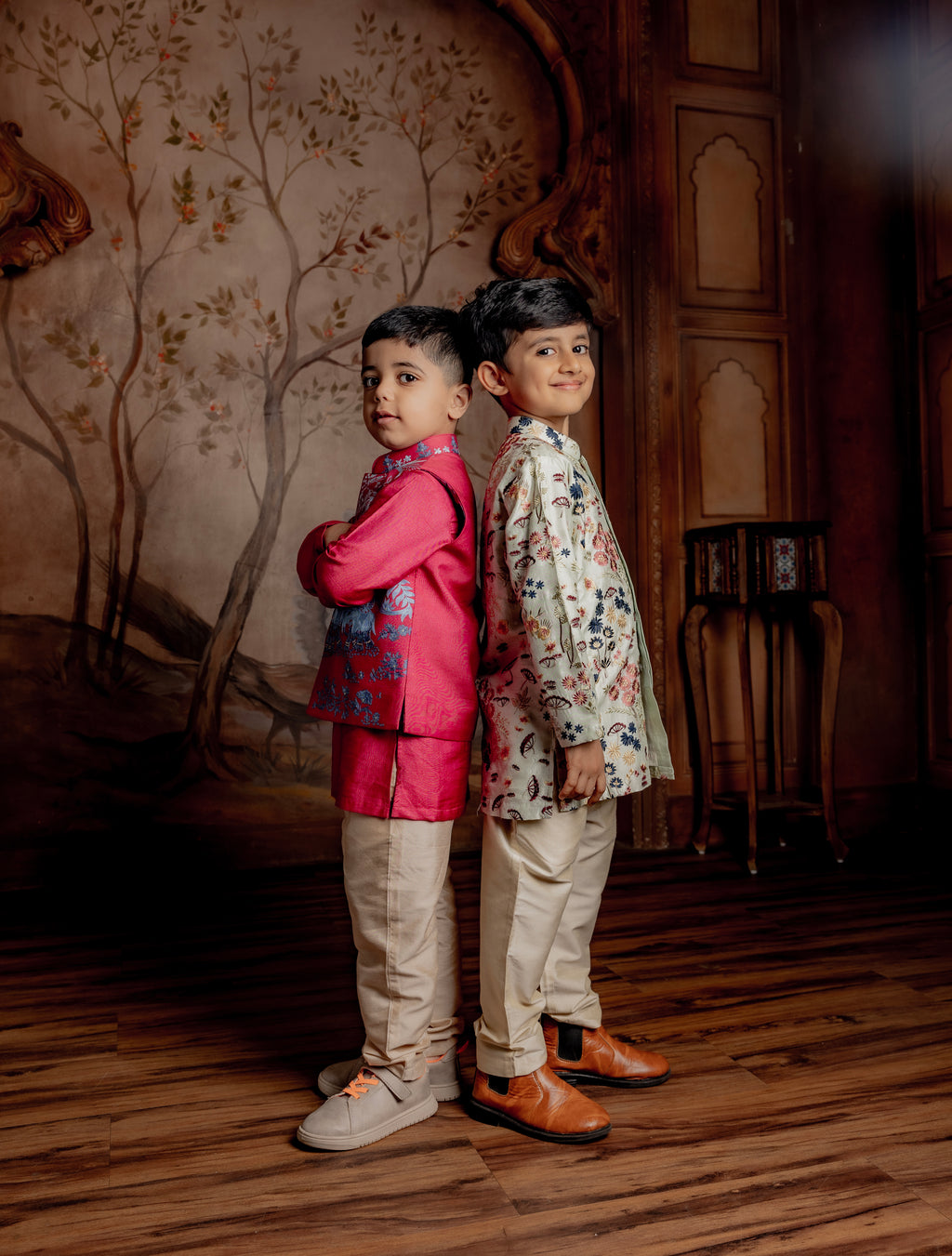 MAGENTA BUNDI KURTA SET