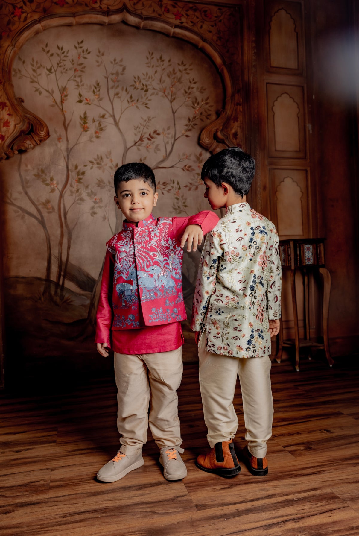 MAGENTA BUNDI KURTA SET