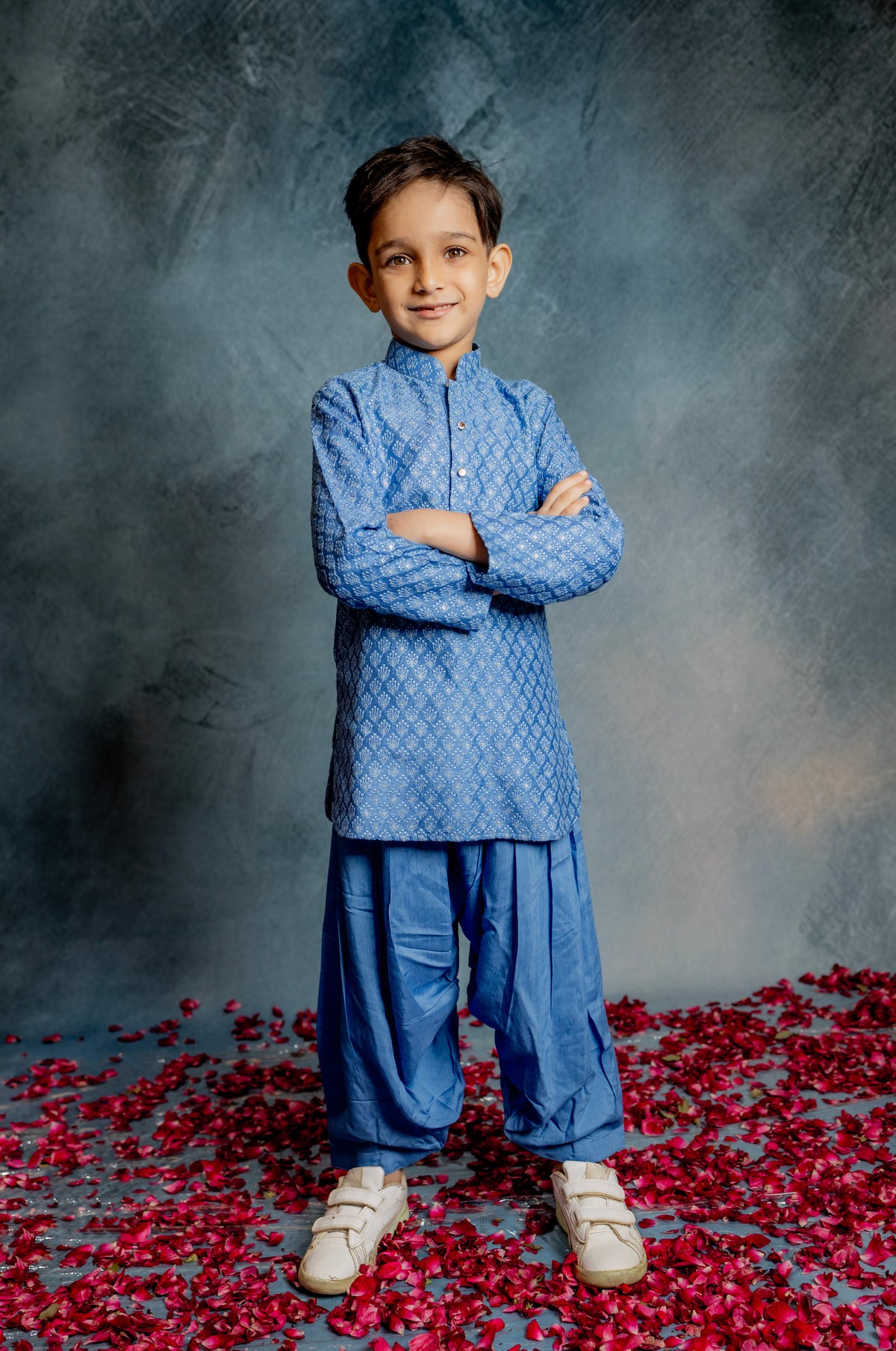 BLUE KURTA WITH PATIYALA