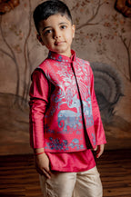 MAGENTA BUNDI KURTA SET