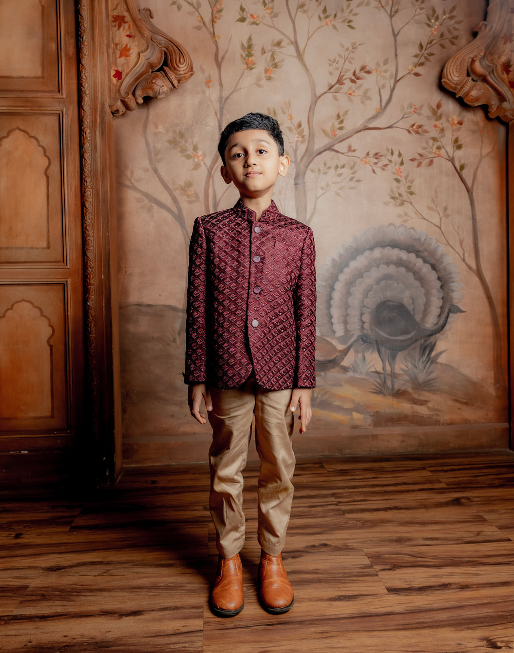 MAROON SILK JODHPURI