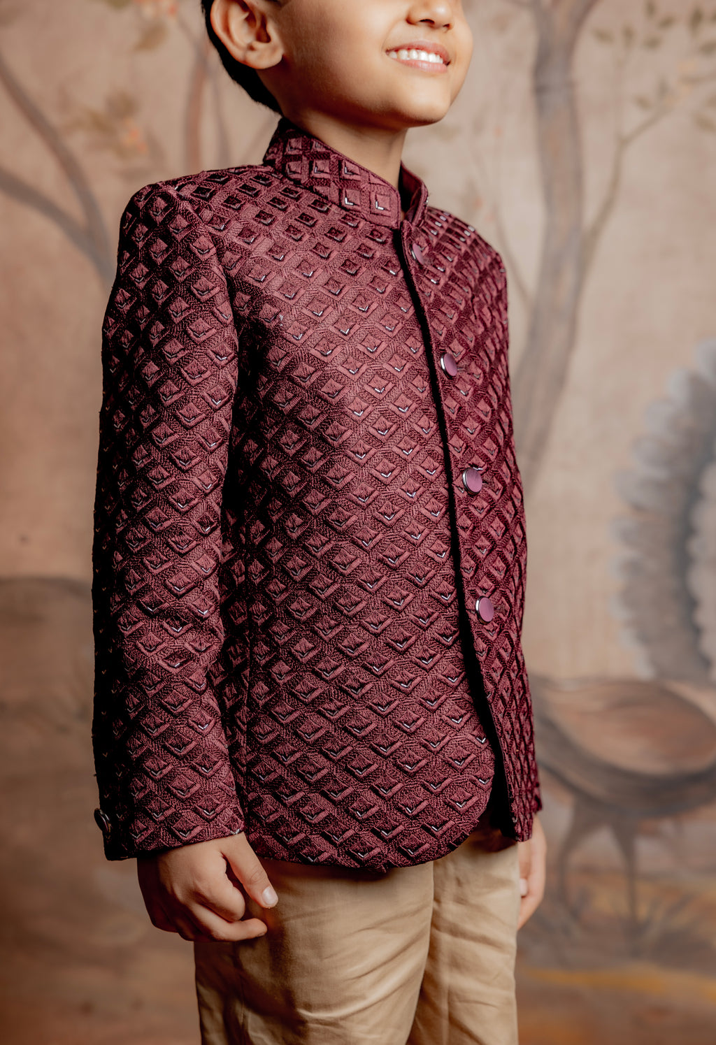 MAROON SILK JODHPURI