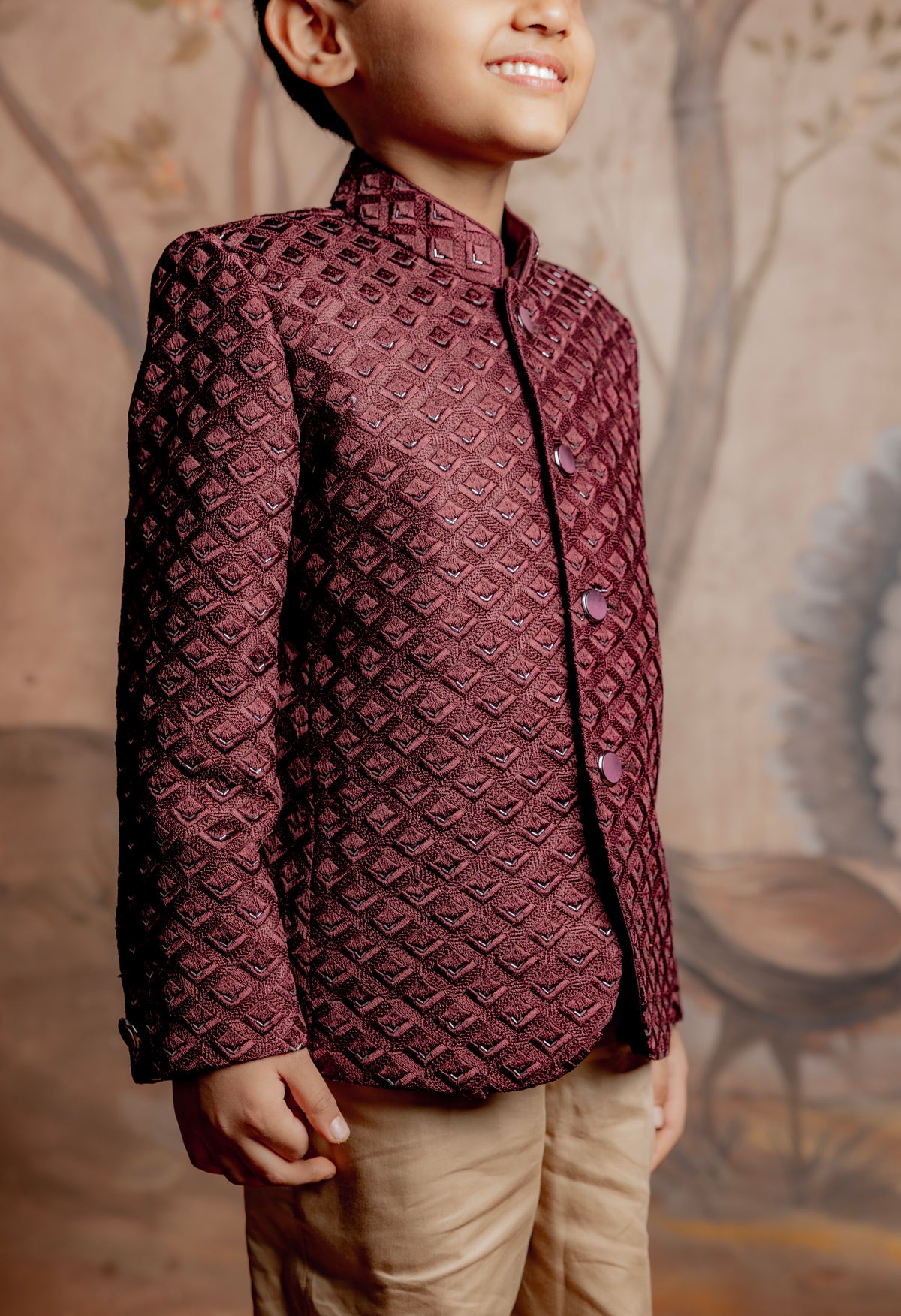 MAROON SILK JODHPURI