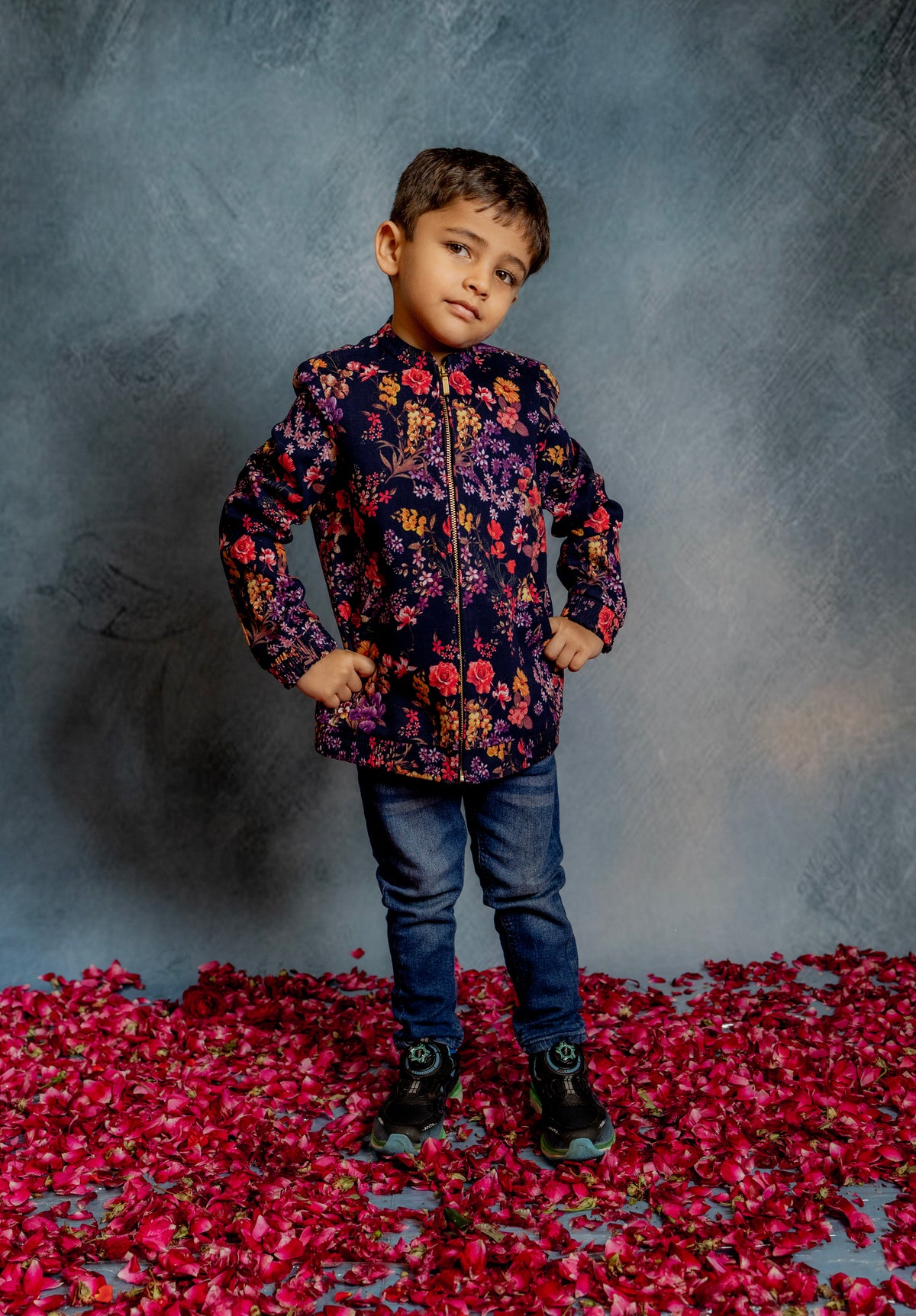 FLORAL PRINTED BOMBER JACKET