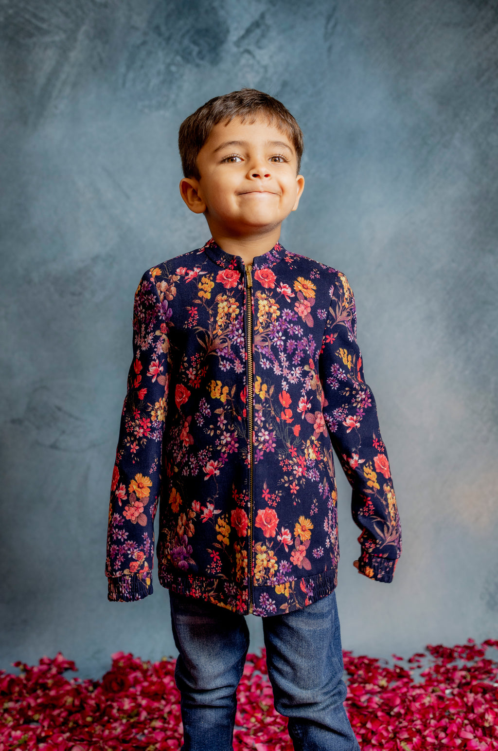 FLORAL PRINTED BOMBER JACKET